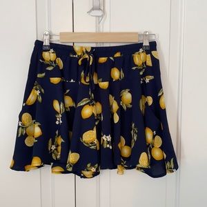 Lemon & navy skirt